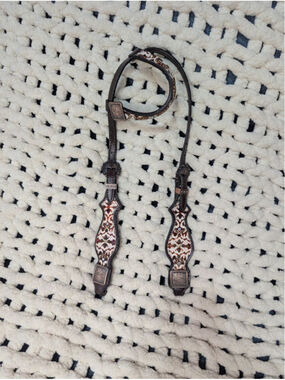 NEW Single Ear Headstall Brown Leather Western Horse Tack - Tacktical Equine